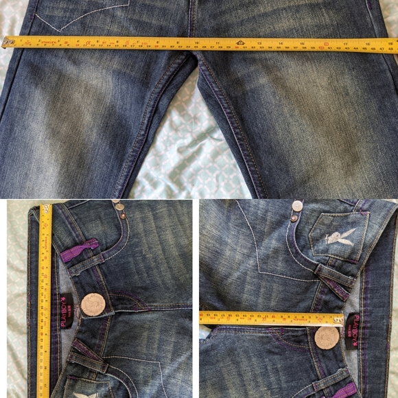 SOLD Playboy be-dazzled low rise jeans Y2K 90s - Picture 8 of 9